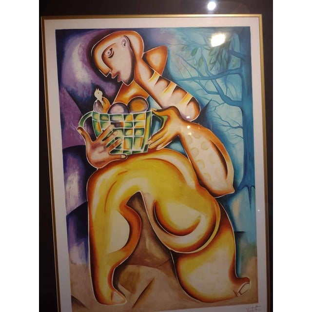 Amber Alexandra Nechita Signed Lithograph a New Tomorrow Cubist Idem Paris Framed For Sale - Image 8 of 10