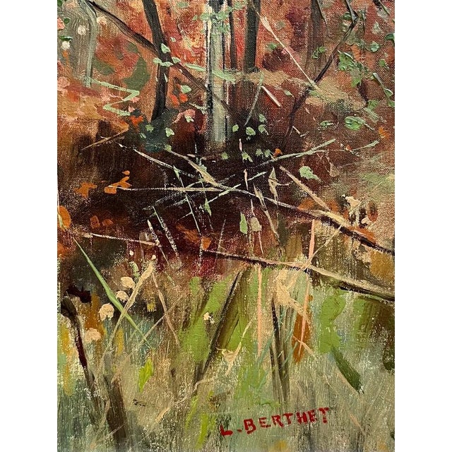 L. Berthet, Autumn Park, Oil on Canvas For Sale - Image 3 of 17