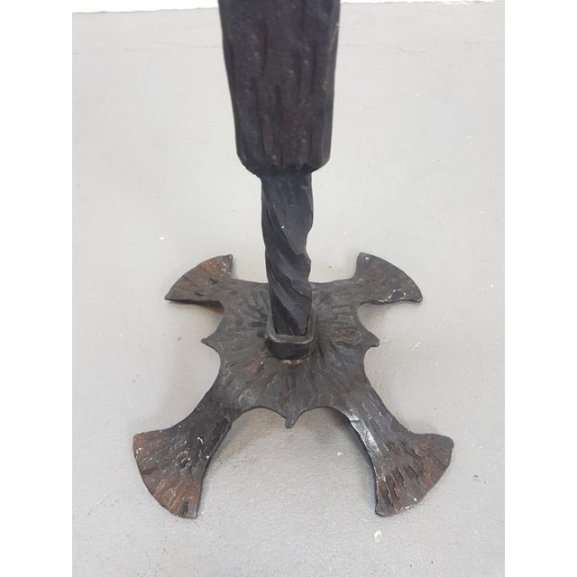 Black Brutalist Cast Iron Candleholder, Germany, 1960s For Sale - Image 8 of 9