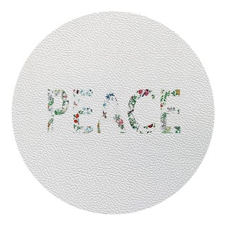 Nicolette Mayer "Peace" Lost Pavillion 16" Round Pebble Placemats, Set of 4 For Sale