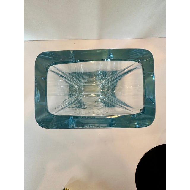 Vintage Strömbergshyttan B1046 Swedish Mid-Century Ice Blue Engraved Crystal Vase For Sale - Image 14 of 14