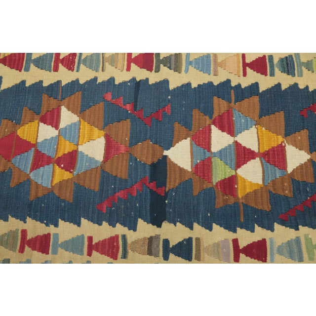 1960s Farmhouse Style Blue Anatolian Cappadocia Kilim Rug For Sale - Image 10 of 13