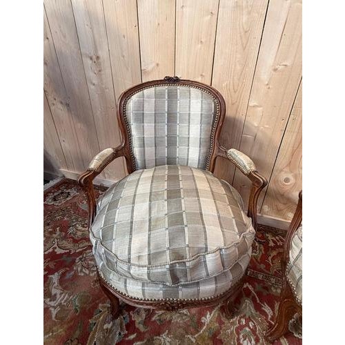 Louis XV Style Cabriolet Armchairs, Set of 2 For Sale - Image 3 of 8