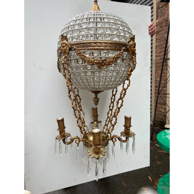 Transparent 1980s Hot Air Balloon Crystal Chandelier For Sale - Image 8 of 8