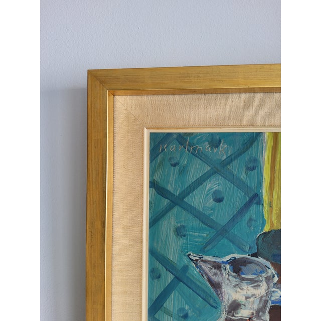 1960s Mid Century Modern Still Life Painting by Swedish Artist Gerhard Karlmark For Sale - Image 12 of 18