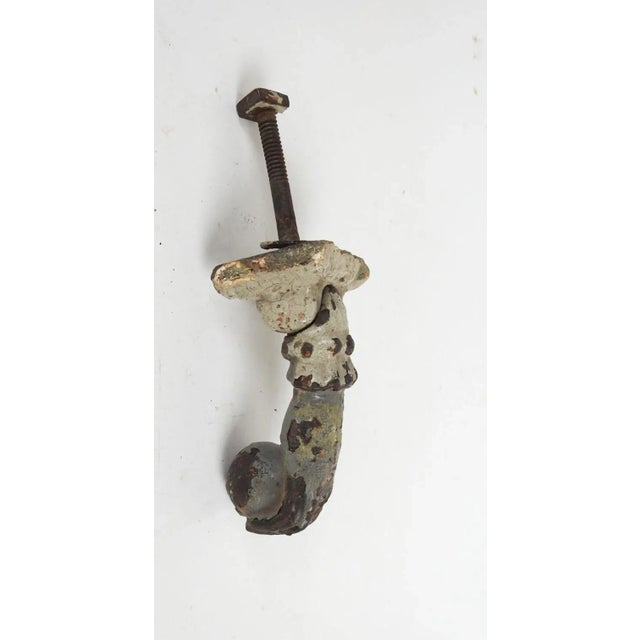 Antique Lady Hand Cast Iron Door Knocker For Sale - Image 4 of 6