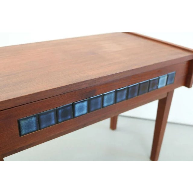 Danish Teak Chest of Drawers with Ceramic Tile, 1960s For Sale - Image 3 of 9