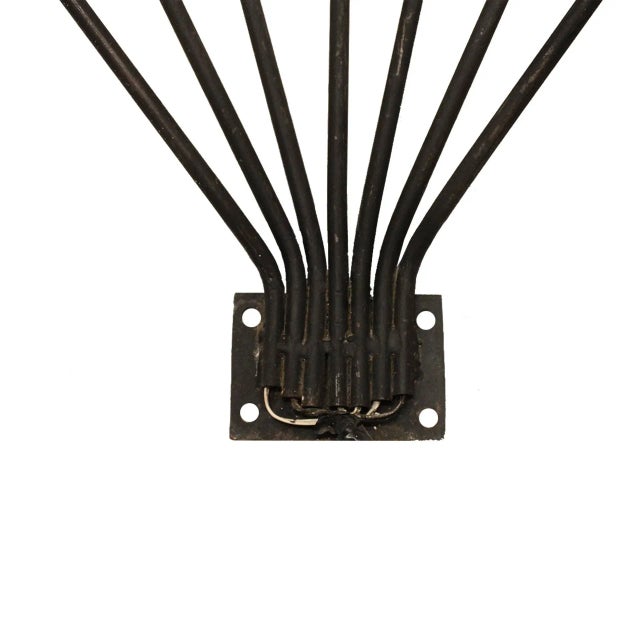 French Wall Sconces in Black Iron with 7 Arms, 1920s, Set of 2 For Sale - Image 3 of 5