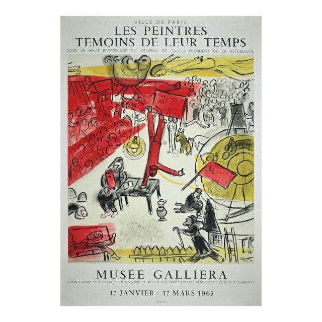 Les Peintres Témoins de Leur Temps, Poster After Lithograph by Marc Chagall, 1963 For Sale