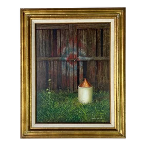 70's Charles Joh Duch " Jug - Barn Door " Oil Painting