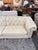 Animal Skin Ivory Top-Grain Leather Chesterfield Sectional Sofa With Deep Button Tufting & Nailhead Trim For Sale - Image 7 of 11
