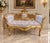 This elegant late 20th-century French Louis XVI–style settee combines a finely carved solid beechwood frame with a warm...