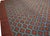 Astonishing Wave Fret Border With Red Diamond Design Square Indian Cotton Dhurrie Rug For Sale - Image 4 of 6