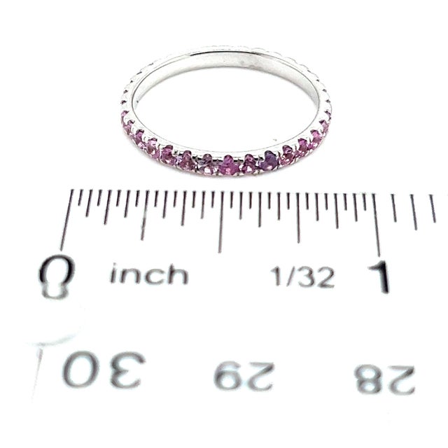 2010s Natural Pink Sapphire Ring 6.5 14k W Gold 0.66 TCW Certified, Size 7 For Sale - Image 5 of 12