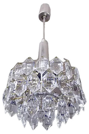 Austrian Crystal and Silver-Plated Nickel Chandelier from Bakalowits & Söhne, 1950s