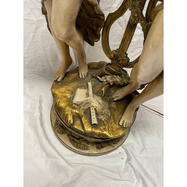 Art Nouveau 1920s Art Nouveau Signed Moreau Lamp For Sale - Image 3 of 11