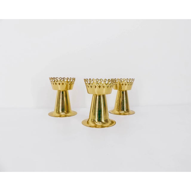 Gold L159 Candlesticks by Hans-Agne Jakobsson, 1960s, Set of 3 For Sale - Image 8 of 8