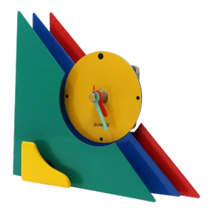 1980s Multicolor Stacked Desk or Mantel Clock