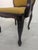 Louis-style armchair in walnut - new upholstery This Louis-style armchair is made of walnut, with new mustard-colored...