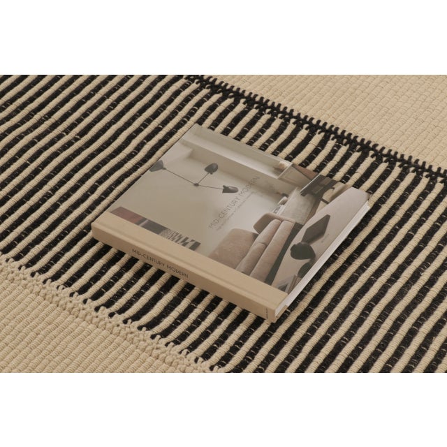 Rug & Kilim’s Contemporary Kilim With Striped Central Column in Black For Sale In New York - Image 6 of 9