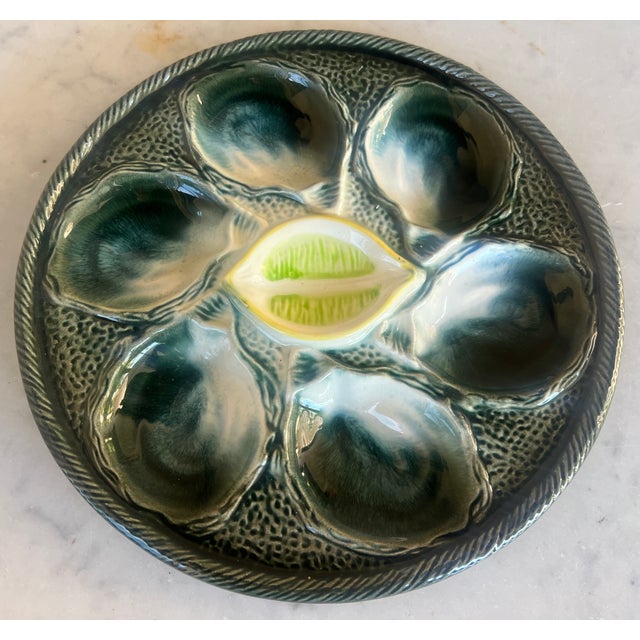 Ceramic Vintage French Oyster Plate by Saint Clement For Sale - Image 7 of 11