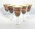 Contemporary 5 Handblown Murano-Style Brown Amber Swirl Water or Wine Goblets For Sale - Image 3 of 5