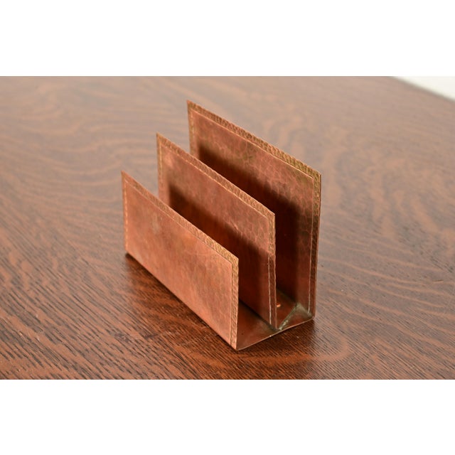 Roycroft Roycroft Arts & Crafts Hammered Copper Letter Rack For Sale - Image 4 of 13