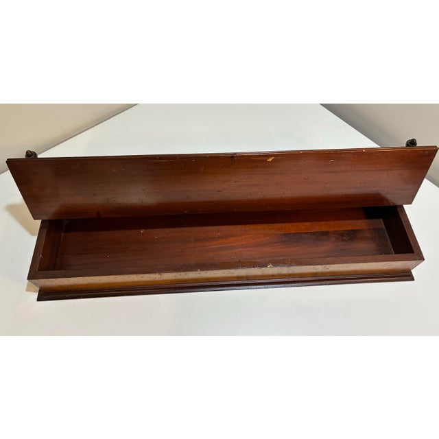 Antique Mahogany Wood Dresser Box - Serpentine Crest & Finials - 28” English For Sale In Philadelphia - Image 6 of 12