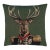 Admiral Stag Green Tapestry Cushion With Feather Filler - 46x46cm (18"x18") For Sale