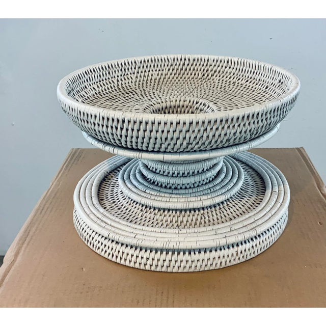 Made Goods Made Goods Modern White Rattan Robin Object For Sale - Image 4 of 5