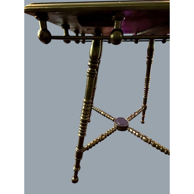 Black Antique Stick Ball Table-Black Painted-Square Accent-Colonial Style-Side-End For Sale - Image 8 of 10