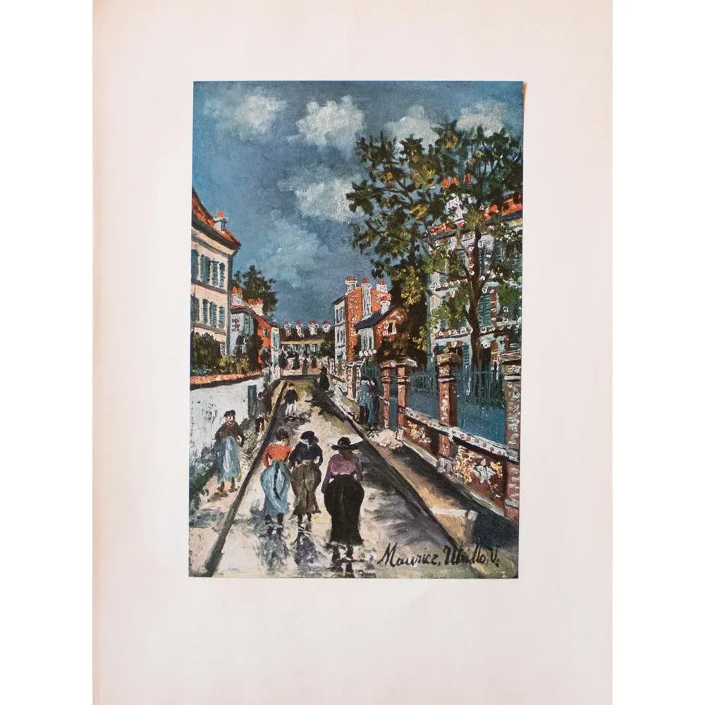 MAURICE UTRILLO、SCENE DE RUE、海外版超希少レゾネより 1950s After Maurice Utrillo 