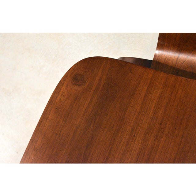 Refinished Charles and Ray Eames DCW Herman Miller Walnut Dining Chairs - Set of 4 For Sale - Image 10 of 11