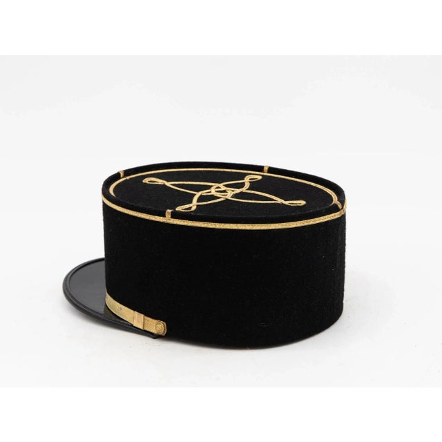 Vintage French Military Academy Officers Hat, Mid Century For Sale - Image 4 of 10