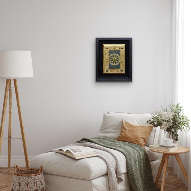 Icilio Federico Joni, Painted Gesso, Gilt and Wood Tavolette Book Cover Binding, 1890s, Oil & Cedar & Gesso For Sale - Image 18 of 18