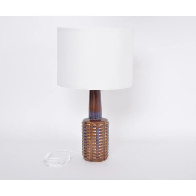Blue Tall Mid-Century Ceramic Table Lamp Model 1023 by Einar Johansen for Soholm , 1960s For Sale - Image 8 of 8