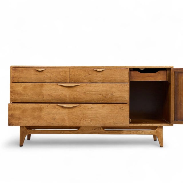 Lane Perception Mid Century Walnut Offset Credenza For Sale In Chicago - Image 6 of 12