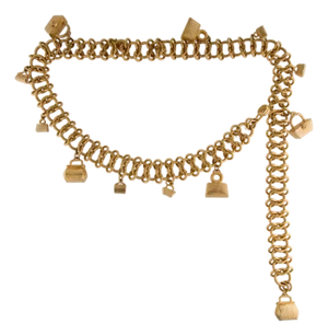 1990s Judith Leiber Belt Necklace Charms Purses Handbags Pendant Gold Plated Vintage