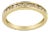 14K Yellow Gold Plated .925 Sterling Silver 1/2 Cttw Channel Set Round Champagne Diamond 11 Stone Band Ring (K-L Color, I1-I2 Clarity) - Size 7 For Sale