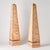 Art Deco Large Pair of Mid-20th Century Pink Salmon Tessellated Stone Obelisks For Sale - Image 3 of 9
