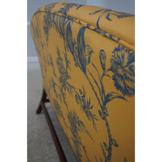 Baker Colonial Williamsburg Blue & Yellow Settee Sofa For Sale - Image 14 of 18