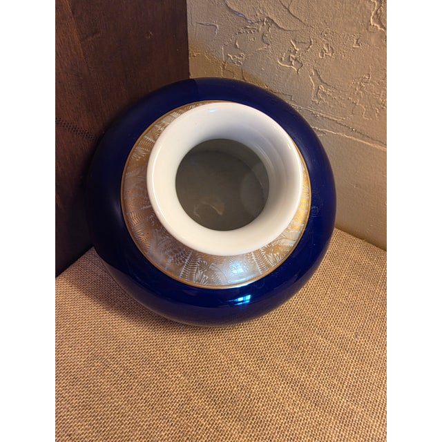 Cobalt Blue and Gold Hutschen Reuther Vase For Sale In San Antonio - Image 6 of 14