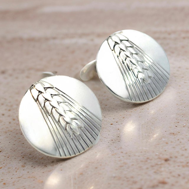 1990s Pair of Georg Jensen Estate Cufflinks Sterling Silver 18 Grams For Sale - Image 9 of 11