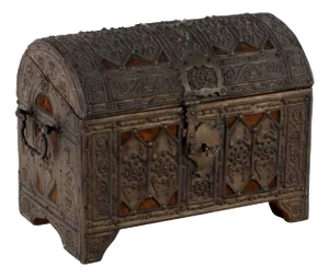 Chest in Wood and Embossed Sheet Metal
