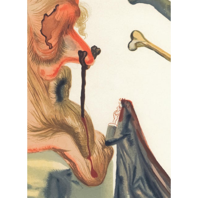Abstract 1963 Dalí Divine Comedy Engraving Enfer Chant 20 "Le Flatteur" (The Flatter) For Sale - Image 3 of 8