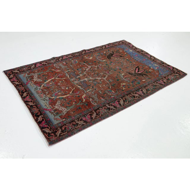 Persian 4 X 7 Antique Persian Wool Rug in Rust With Allover Design For Sale - Image 3 of 8