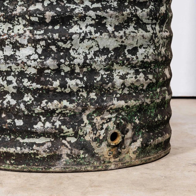 Vintage Large Round Galvanised Water Trough Tall, 1950s For Sale - Image 10 of 11