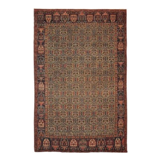 Handmade Antique Persian Farahan Rug 4.3' X 6.4' (131cm X 195cm) 1860s For Sale