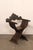 A Spanish pair of Renaissance Revival style Savonarola armchairs from the mid-20th century. These vintage walnut wood...