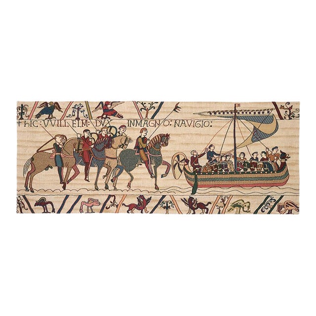 Bayeux - William Sails for England Loom Woven Tapestry - 49 X 123 Cm (1'7" X 4'0") - Requires Rod Size 3 For Sale
